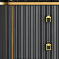 Glam Stone Storage Chest Home 16" W Vertical Chest with 3 Drawers