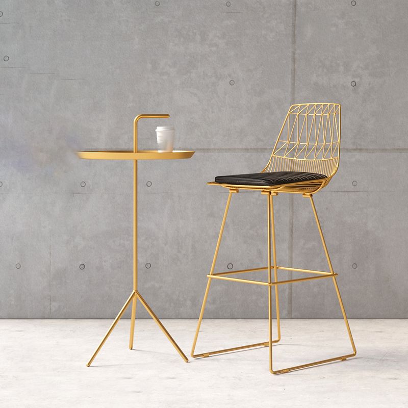 Contemporary Metal Barstool Bristol Bar Stool with Iron Legs and Low Back Clearhalo 'Bar Furniture' 'Bar Stools' 'bar_stools' 'furn' 'furn_bar_stools' 'furniture_bar_stools' 'Kitchen & Dining Furniture' 'kitchen&dining_furn' 'kitchen' 'kitchen_furn' Furniture' 1200x1200_7d1a3dc4-53fc-497e-8e36-ff0900b74fc0