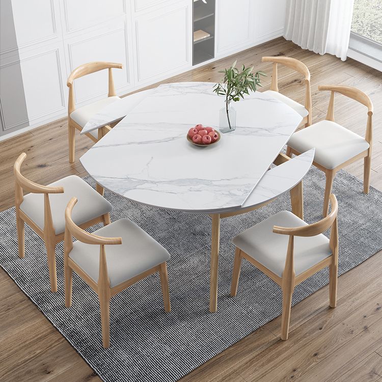Traditional Sintered Stone Top Dining Set with 4 Brown Solid Wood Legs for Dining Furniture Clearhalo 'Dining Room Sets' 'Dining Tables & Seating' 'dining_room_set' 'furn' 'furn_dining_room_set' 'Furniture' 'furniture_dining_room_set' 'Kitchen & Dining Furniture' 'kitchen&dining_furn' 'kitchen' 1200x1200_7d1addb4-a4ce-4c4f-997c-d9321ce89f99