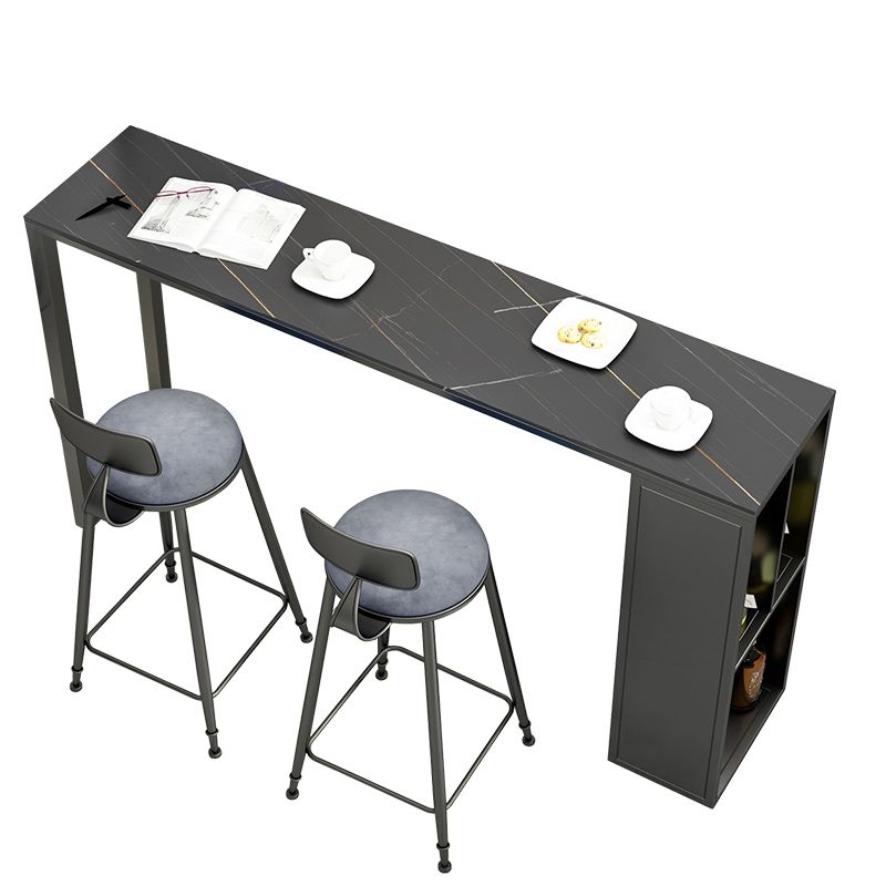 Rechteckiger Stehtisch im Glam-Stil, 1/2/3-teilig, Stein-Stehtisch-Set für Zuhause
