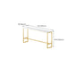Glam Pub Table Stone Top Rectangle Bar Table for Indoor and Breakroom