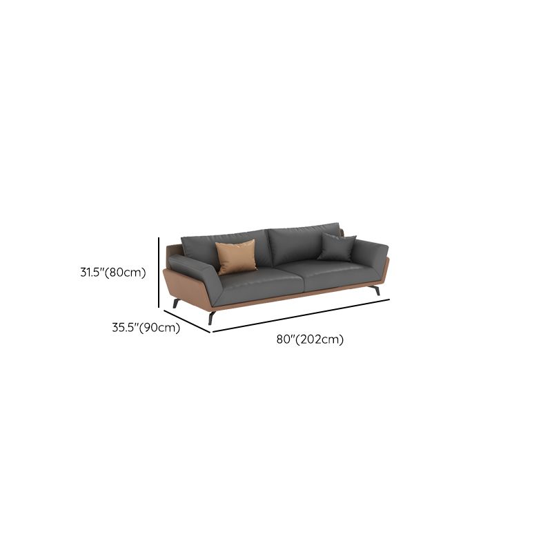 Black Faux Leather Flared Arm Chesterfield Sofa Industrial Style Seating Clearhalo 'furn' 'furn_sofas' 'Furniture' 'Living Room Furniture' 'Sofa' 'sofas' 1200x1200_7d1caa27-206b-49d9-8ae1-bc94e924bf3d
