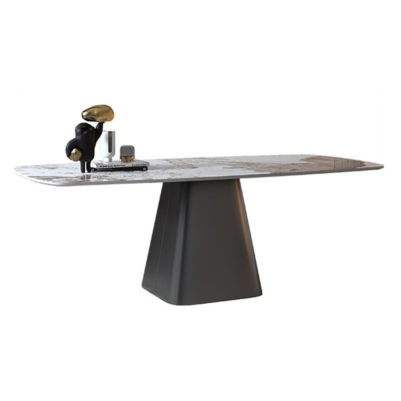 Metal Traditional Luxury Table Rectangle Sintered Stone Dining Table with Pedestal Base Clearhalo ' dining_table' 'Dining Tables & Seating' 'Dining Tables' 'furn' 'furn_dining_table' 'Furniture' 'furniture_dining_table' 'Kitchen & Dining Furniture' 'kitchen&dining_furn' 'kitchen' 'kitchen_dining_table' 1200x1200_7d1e3704-7c94-4ea2-97bc-efa5ad9edcd2