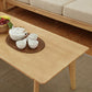 Solid Wood 4 Legs Coffee Table Nordic 17.7" High Cocktail Table
