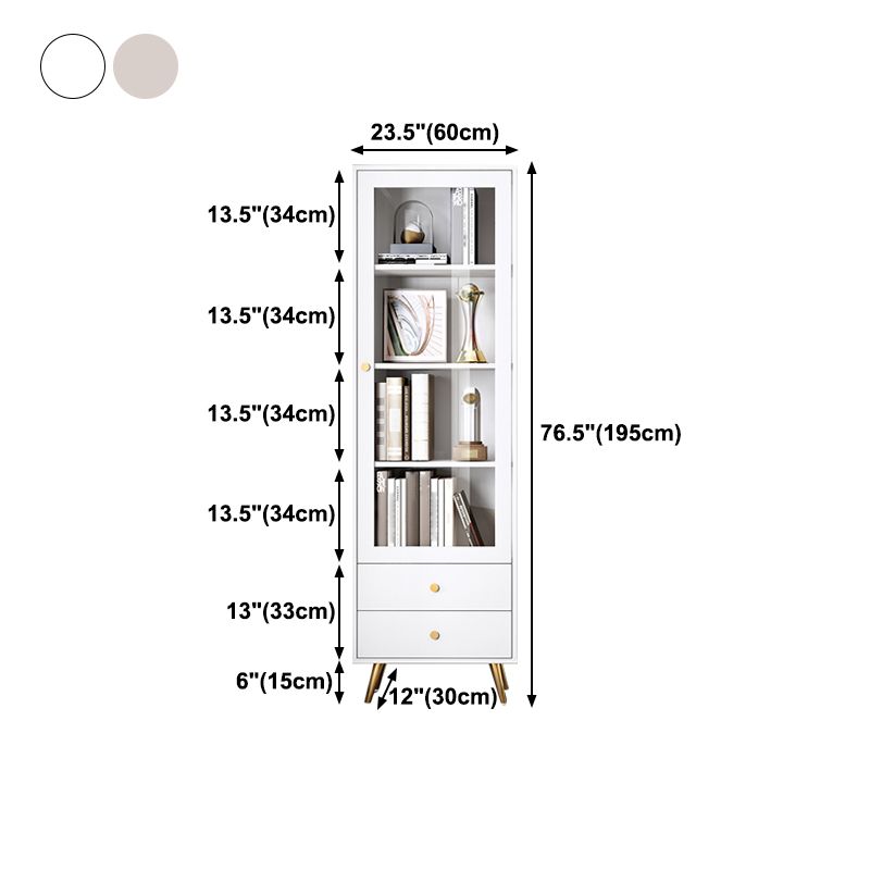 Glam Style Bookshelf Standard Closed Back Shelf Bookcase With Cabinet Clearhalo 'Bookcases' 'furn' 'furn_bookcases' 'Furniture' 'furniture_bookcases' 'kitchen' 'kitchen_bookcases' 'Living Room Furniture' 'Office Furniture' 1200x1200_7d1e7362-a4e7-4025-ae9c-c3609cc60c43