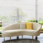 Contemporain 33.46 "H SOFA CRAMEY-WHITE MICROFIBRE BLANC CURVE COURVE
