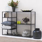 Modern Metal Bookshelf Black Etagere Open Shelf Horizontal Bookcase Clearhalo 'Bookcases' 'furn' 'furn_bookcases' 'Furniture' 'Office Furniture' 1200x1200_7d20a959-06e9-4d38-8f55-547615eb717b