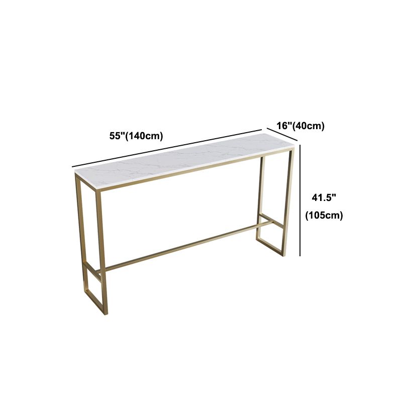 Stone Bar Dining Table Glam Rectangle Bar Table with Trestle for Restaurant Clearhalo 'Bar Furniture' 'Bar Tables' 'bar_tables' 'furn' 'furn_bar_tables' 'Furniture' 'furniture_bar_tables' 'Kitchen & Dining Furniture' 1200x1200_7d21aeba-7620-479e-aca7-5d8eaab6b686