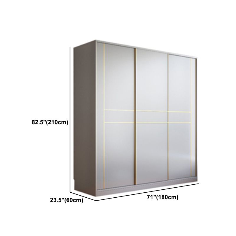 Grijze kleur garderobe armoire houten zachte close deur garderobe kast met 2-ladel