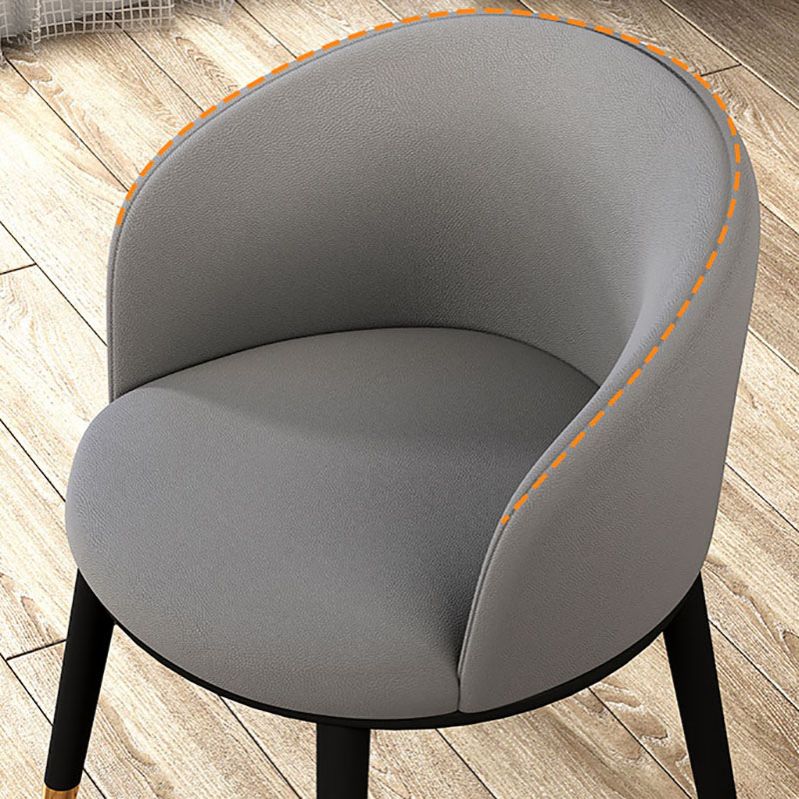 Contemporary Leather Home Arm Chair Solid Back Matte Finish Dining Chair Clearhalo ' kitchen&dining_furn' 'Dining Chairs' 'Dining Tables & Seating' 'dining_chair' 'furn' 'furn_dining_chair' 'Furniture' 'furniture_dining_chair' 'Kitchen & Dining Furniture' 'kitchen' 1200x1200_7d23e54a-0b61-4e05-94b5-b107b3575559