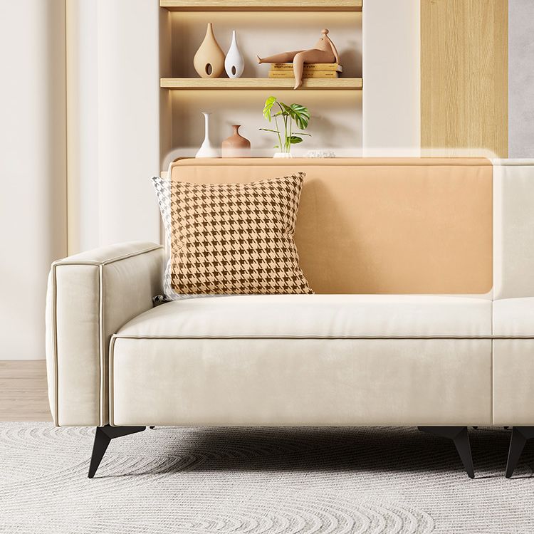 Contemporary 31.49" H Faux Leather Square Arm Sofa for Living Room