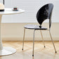 Chaise de salle à manger sans bras en plastique de style nordique pour salle à manger, 17,7 pouces