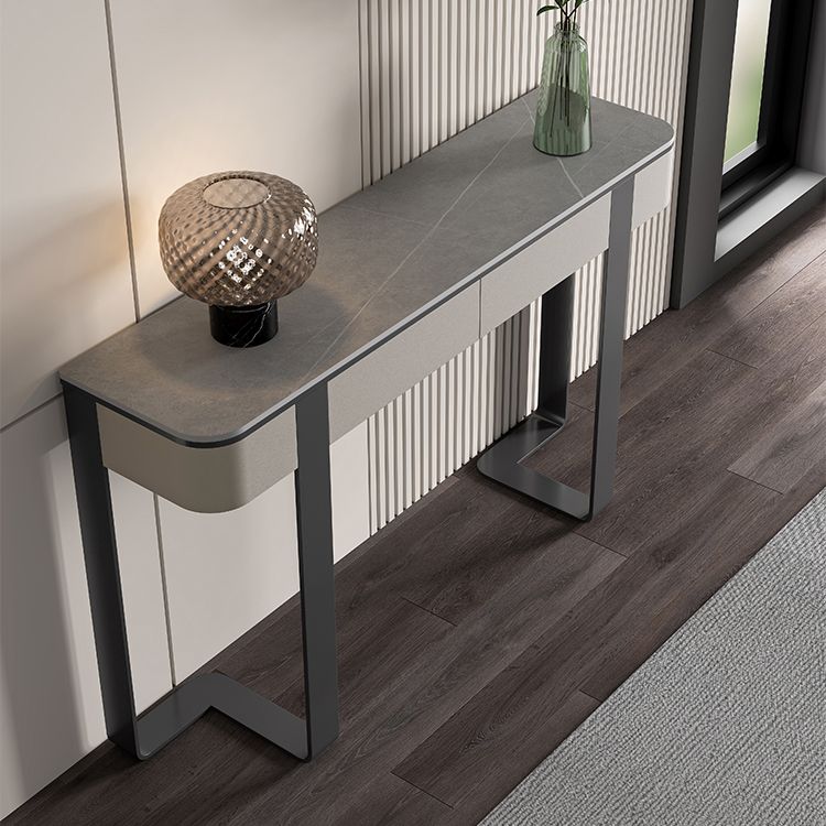 Tavolo da console glam largo 14 pollici tavolo di accento in marmo mela luna