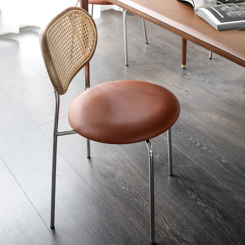 Modern Style Faux Leather Chair Open Back Dining Room Chair for Home Clearhalo 'Dining Chairs' 'Dining Tables & Seating' 'dining_chair' 'furn' 'furn_dining_chair' 'Furniture' 'furniture_dining_chair' 'Kitchen & Dining Furniture' 1200x1200_7d273d8e-ef03-466f-a900-3581439d6b91