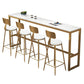 White Faux Marble Bar Height Table Glam Rectangle Bar Dining Table