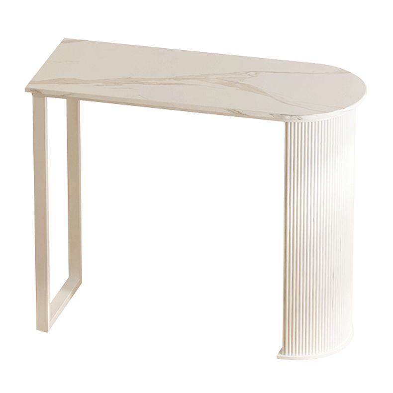 Modern Steel Bar Dining Table with Stone Top White Indoor Bistro Table Fixed Table Clearhalo 'Bar Furniture' 'Bar Tables' 'bar_tables' 'furn' 'furn_bar_tables' 'Furniture' 'furniture_bar_tables' 'Kitchen & Dining Furniture' 1200x1200_7d282618-741c-4c7a-a7d6-8127965da815