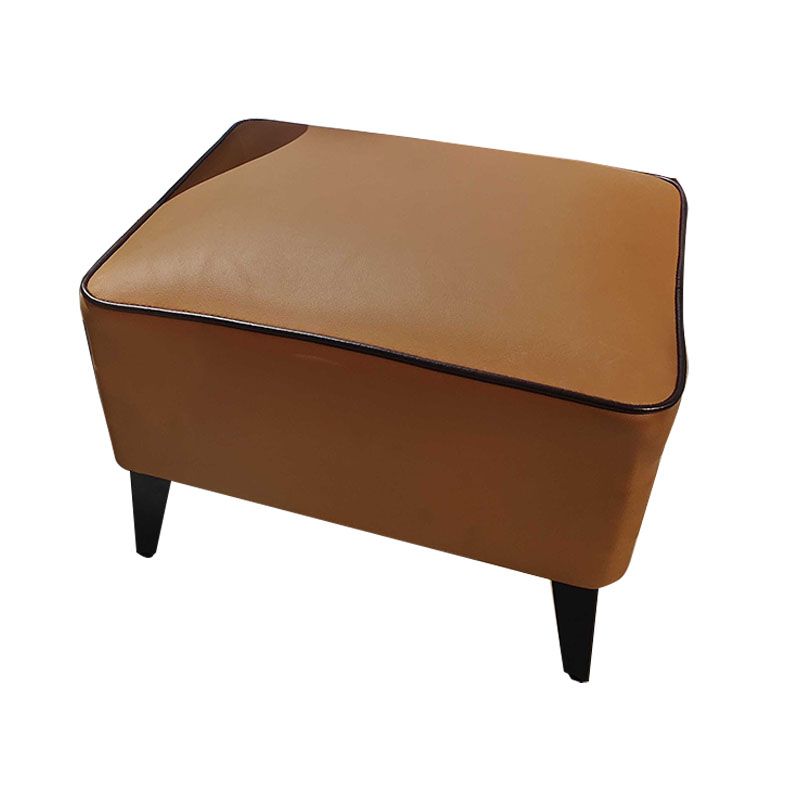 Mid Century Modern Pouf Ottoman Faux Leather Rectangle Ottoman with Chair Legs Clearhalo 'furn' 'furn_ottomans_poufs' 'Furniture' 'Living Room Furniture' 'Ottomans & Poufs' 'ottomans_poufs' 1200x1200_7d2aef65-0d2b-4334-886e-52c5ed635b1e