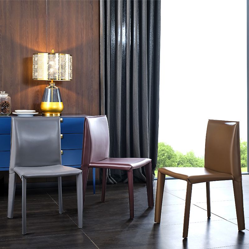 Modern Indoor-Outdoor Dining Room Chairs Dining Armless Leather Chairs (Set of 2) Clearhalo ' kitchen&dining_furn' 'Dining Chairs' 'Dining Tables & Seating' 'dining_chair' 'furn' 'furn_dining_chair' 'Furniture' 'furniture_dining_chair' 'Kitchen & Dining Furniture' 'kitchen' 1200x1200_7d2bdf67-6a4e-4f02-875a-6844d33ecd58