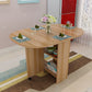 Solid Wood Mid-Century Modern Table Oval Solid Wood Top Table with Drop Leaf Clearhalo ' dining_table' 'Dining Tables & Seating' 'Dining Tables' 'furn' 'furn_dining_table' 'Furniture' 'furniture_dining_table' 'Kitchen & Dining Furniture' 'kitchen&dining_furn' 'kitchen' 'kitchen_dining_table' 1200x1200_7d2c0ba0-81f8-4878-8b8f-1803f03049c7