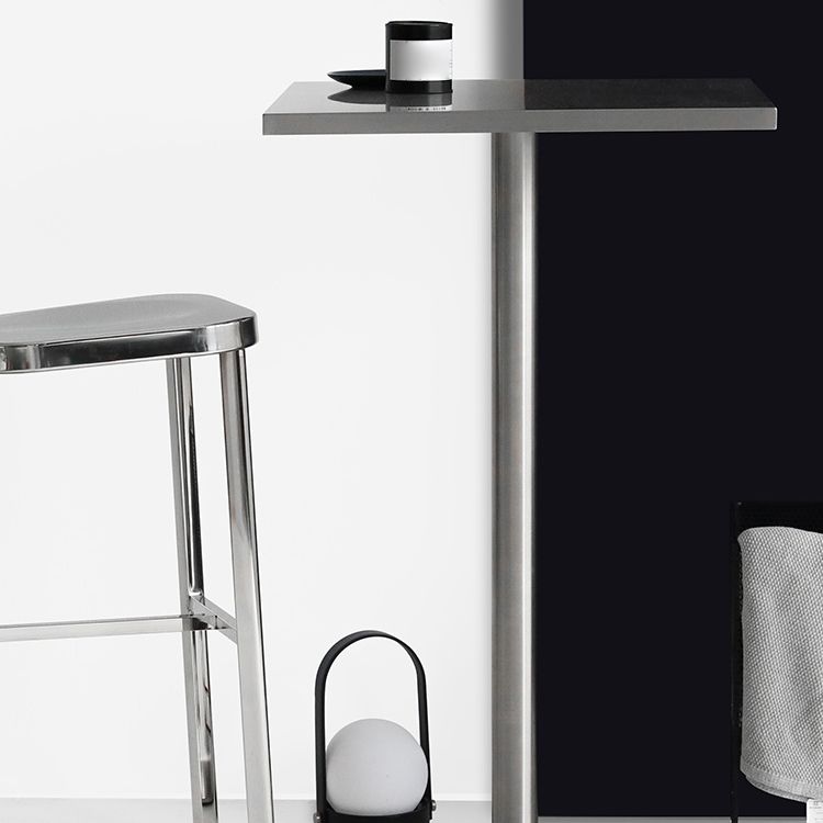 Tavolo da pranzo quadrato industriale metallico tavolo in acciaio inossidabile con piedistallo