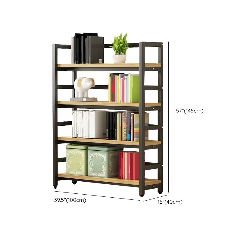 Modern Black Open Back Shelf Bookkast planken opgenomen voor thuiskantoor