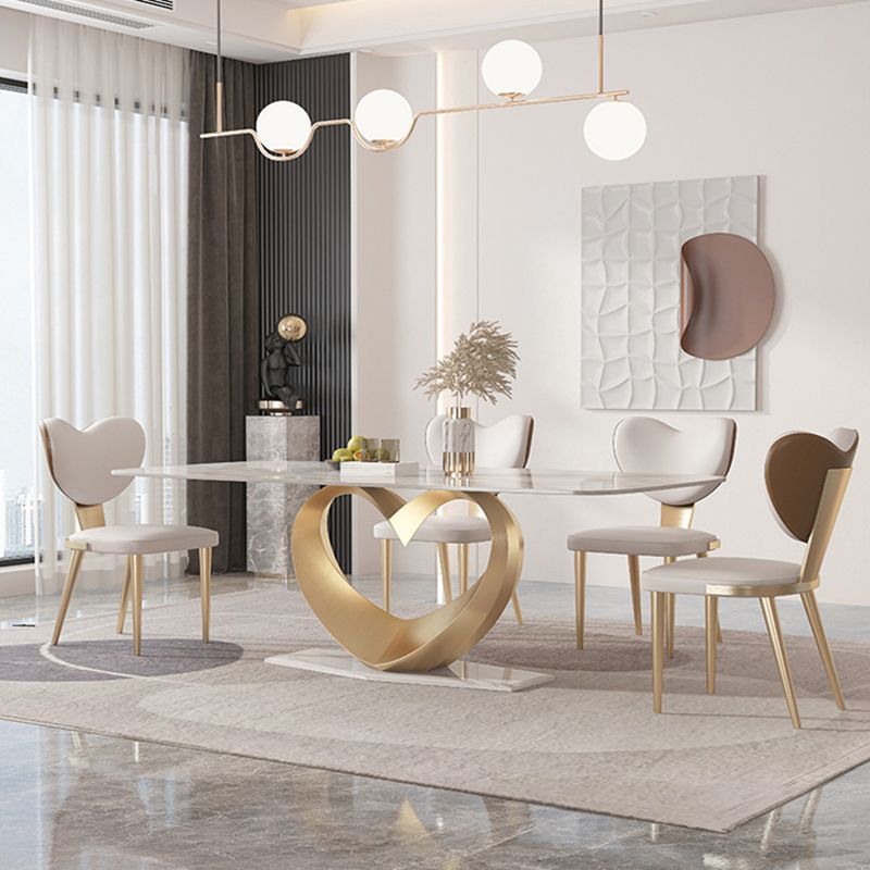 Luxury Sintered Stone Top Dining Set Rectangle 1/2/5/7 Pieces Dining Room Table Set