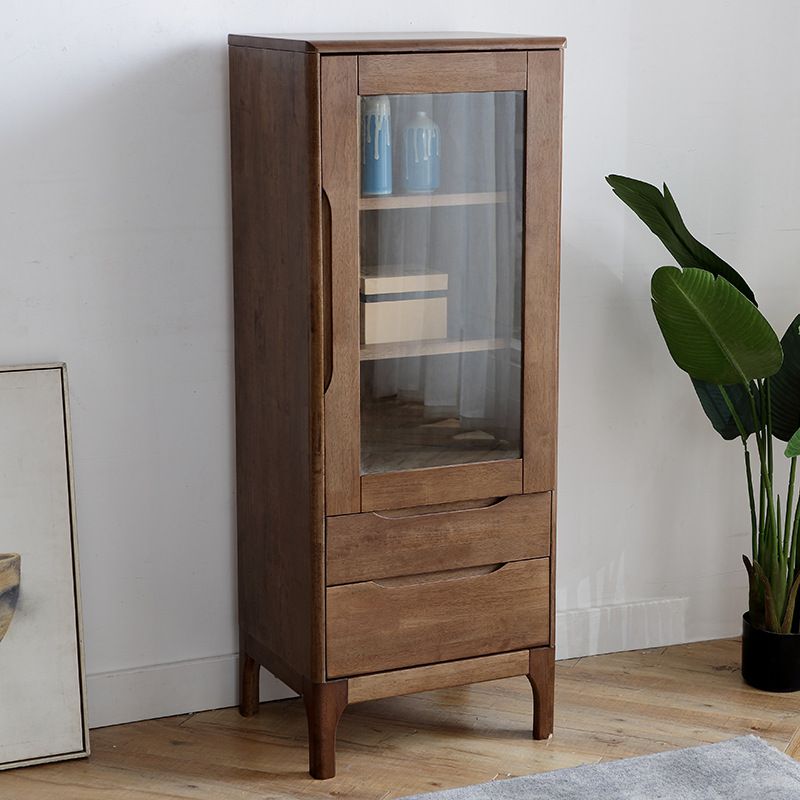 Two Drawer Accent Cabinet Rectangular Wooden and Glass 1-Door Cabinet Clearhalo 'Cabinets & Chests' 'cabinets_chests' 'furn' 'furn_cabinets_chests' 'Furniture' 'Living Room Furniture' 1200x1200_7d2f64f6-df2e-4d9f-9944-c2aaa63eb47d