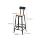 Industrial Backrest Bar Stools Metal Barstool with Metal Legs