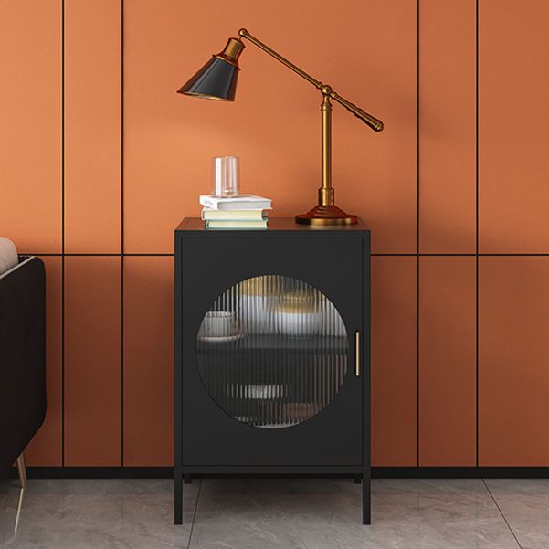 Living Room Minimalism Kitchen Server Glass Door Metal Frame Dining Server Clearhalo 'buffet_sideboard' 'Buffets & Sideboards' 'furn' 'furn_buffet_sideboard' 'Furniture' 'Kitchen & Dining Furniture' 1200x1200_7d300e2b-c25f-431b-b831-cd7763aca437