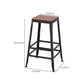 Armless Dining Stools Contemporary Bar Stools with Black Metal Base