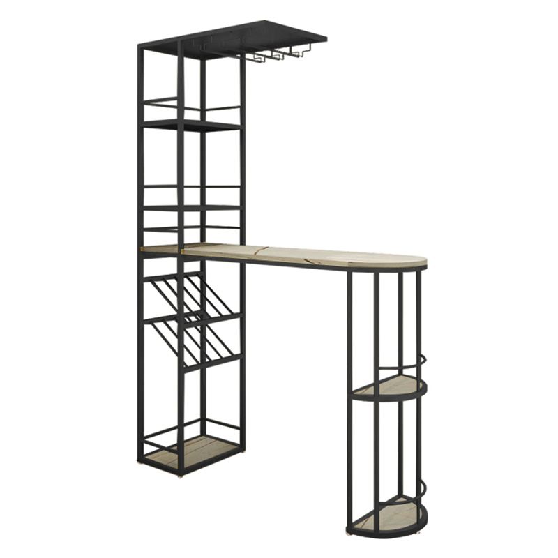 Modern Stone Bar Table Double Pedestal Bar Desk with Storage Shelf Clearhalo 'Bar Furniture' 'Bar Tables' 'bar_tables' 'furn' 'furn_bar_tables' 'Furniture' 'Kitchen & Dining Furniture' 1200x1200_7d30db7f-2eb1-4091-87bf-18dee891c95a