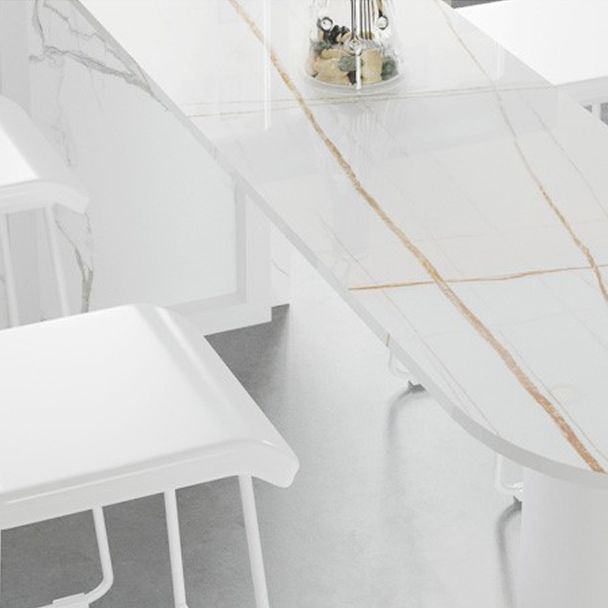 Marble Modern Double pedestal Patio Bar Table Indoor Bistro Bar Height Cocktail Table Clearhalo 'Bar Furniture' 'Bar Tables' 'bar_tables' 'furn' 'furn_bar_tables' 'Furniture' 'furniture_bar_tables' 'Kitchen & Dining Furniture' 1200x1200_7d31b2ec-4815-4cfb-8d5a-1bb72a70e0d3