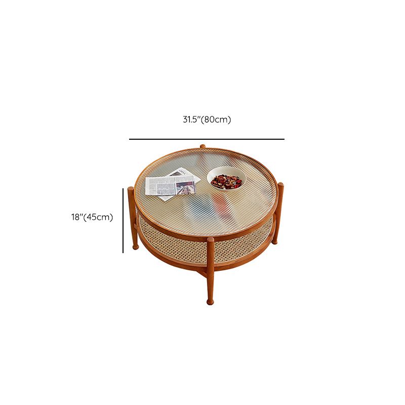 Tropical Round Cocktail Table Storage Solid Wood Coffee Table Clearhalo 'Coffee & Accent Tables' 'Coffee Tables' 'coffee_tables' 'furn' 'furn_coffee_tables' 'Furniture' 'Living Room Furniture' 1200x1200_7d31b839-1442-42ec-8b4b-d903c11695eb