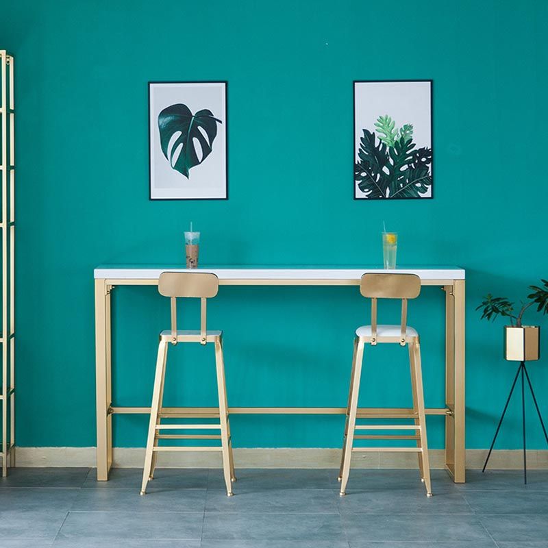 Tavolo da bar in stile glam tavolo da pub piedistallo oro per soggiorno