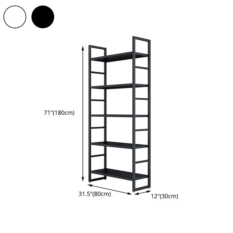 3/4/5-Shelf Iron Etagere Bookshelf Black and White Vertical Bookcase for Living Room Clearhalo 'Bookcases' 'furn' 'furn_bookcases' 'Furniture' 'furniture_bookcases' 'Office Furniture' 1200x1200_7d3251f7-0e44-4b86-9052-5e72ee8a93a0
