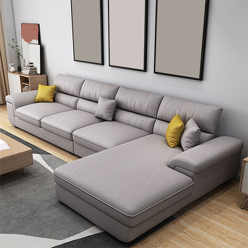 L-Shape High Back Sectional Slipcovered Pillow Top ArmSofa and Chaise Clearhalo 'furn' 'furn_sectionals' 'Furniture' 'furniture_sectionals' 'kitchen' 'kitchen_sectionals' 'Living Room Furniture' 'Sectionals' 1200x1200_7d326fac-9108-40e7-8a3a-8020dc06bd5b
