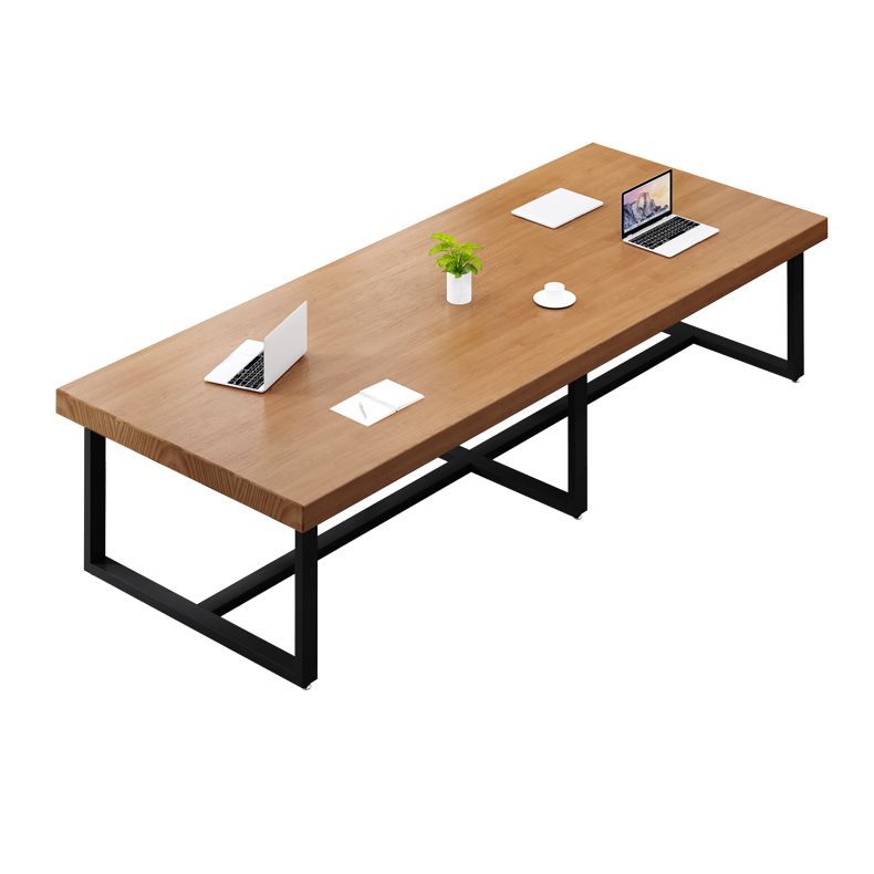 Scrivania rettangolare moderna di pino in legno in legno con cavalletto