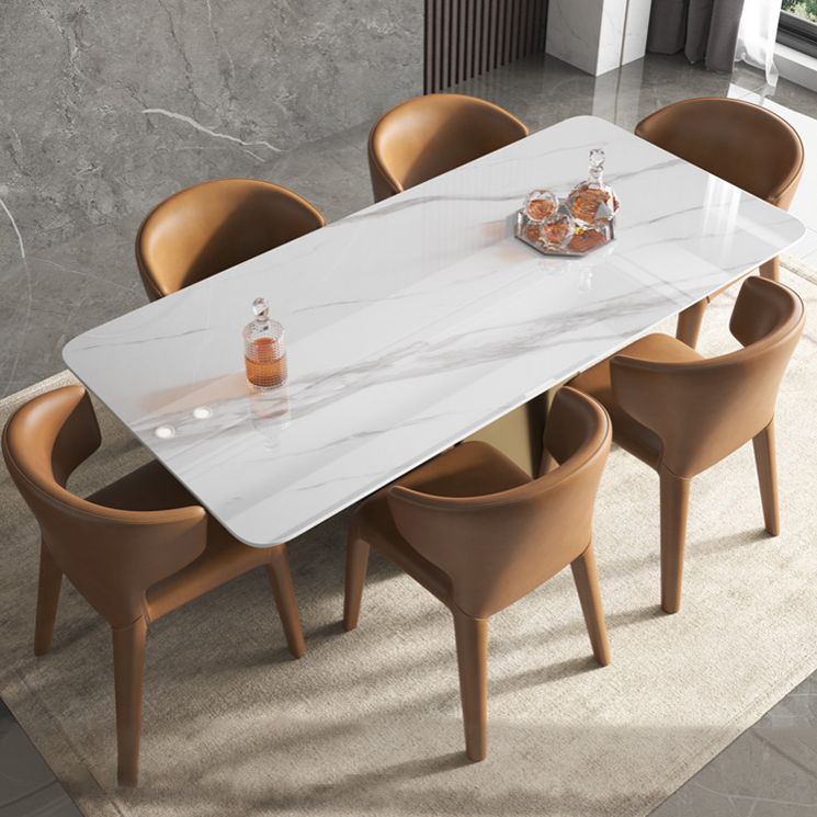 Glam Dining Set 1/2/4/7 Pieces Sintered Stone Top Table with Wingback Chairs Clearhalo 'Dining Room Sets' 'Dining Tables & Seating' 'dining_room_set' 'furn' 'furn_dining_room_set' 'Furniture' 'Kitchen & Dining Furniture' 1200x1200_7d33b804-8850-4641-9ff1-8703bdb09f20
