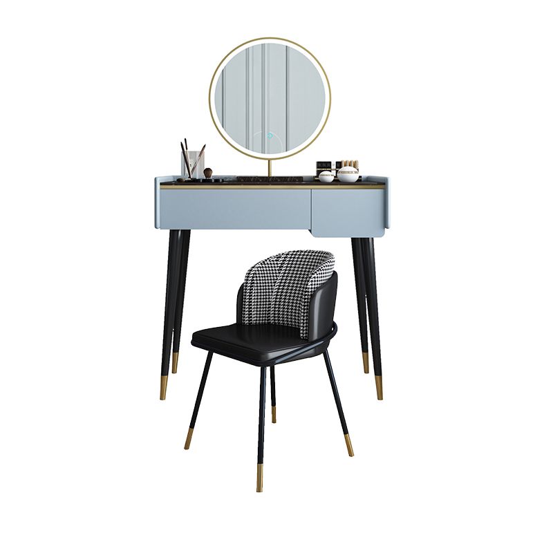 Glam houten framekrandtafel leisteen top ijdelheid met laden