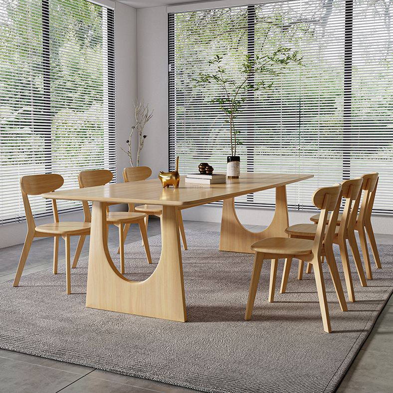 Modern 1/7 Pieces Dining Set Rectangle Pine Wood Dining Table for Dining Room Clearhalo 'Dining Room Sets' 'Dining Tables & Seating' 'dining_room_set' 'furn' 'furn_dining_room_set' 'Furniture' 'Kitchen & Dining Furniture' 1200x1200_7d37b0d3-25c7-482a-8740-3323c10cdfae