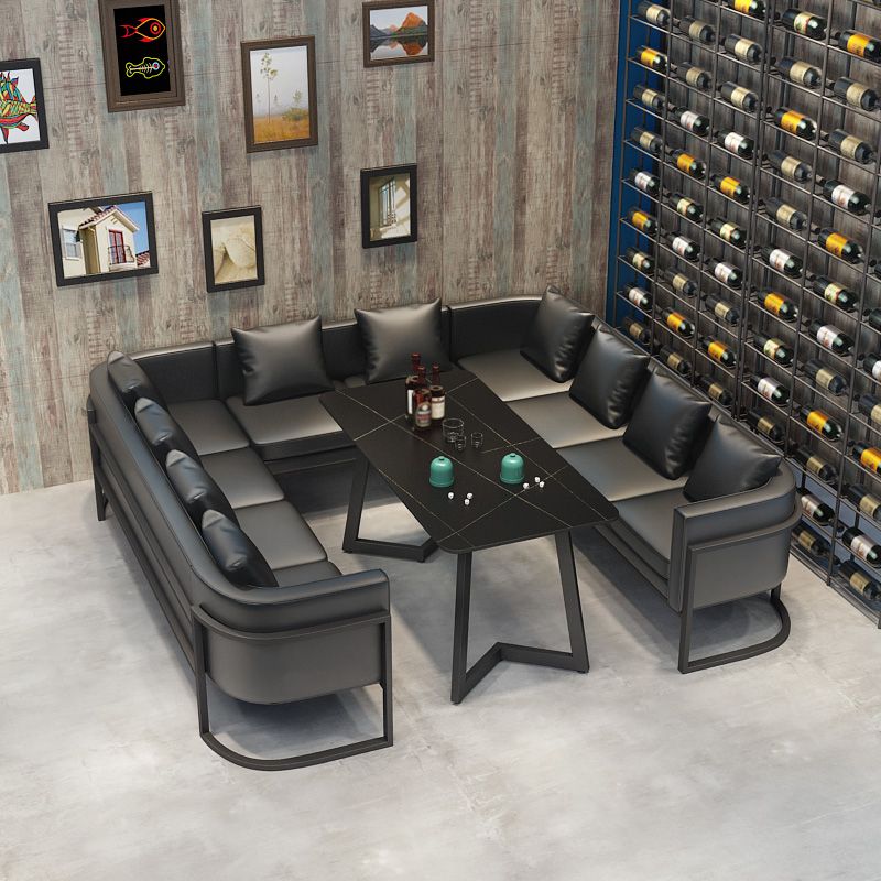 Industrial Style Sintered Stone Dinner Room Kitchen Table Black Metal Base Table for Dinning Room Clearhalo ' dining_table' 'Dining Tables & Seating' 'Dining Tables' 'furn' 'furn_dining_table' 'Furniture' 'furniture_dining_table' 'Kitchen & Dining Furniture' 'kitchen&dining_furn' 'kitchen' 'kitchen_dining_table' 1200x1200_7d3933e8-420c-4aac-ba40-be87f67e278c