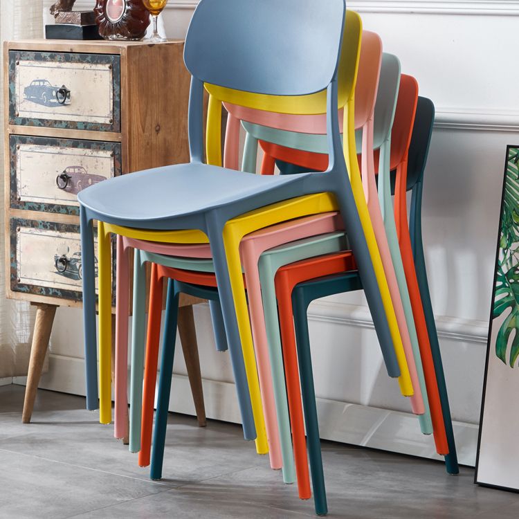 Plastic Side Chair Contemporary Multicolor Open Back Side Chair for Dining Room Clearhalo ' kitchen&dining_furn' 'Dining Chairs' 'Dining Tables & Seating' 'dining_chair' 'furn' 'furn_dining_chair' 'Furniture' 'furniture_dining_chair' 'Kitchen & Dining Furniture' 'kitchen' 1200x1200_7d3b20e5-eeda-4556-8e2f-165475d67050