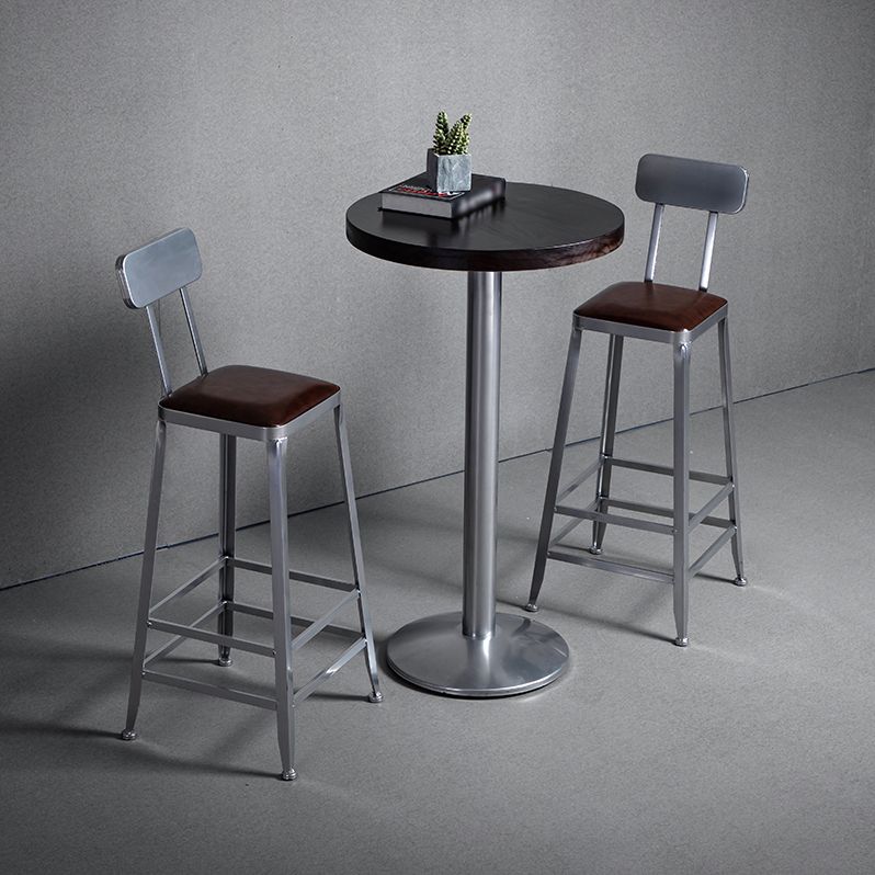 Modern Armless Counter Stool Iron Restaurant Bar Stool with Leather Cushion and Pedal Clearhalo 'Bar Furniture' 'Bar Stools' 'bar_stools' 'furn' 'furn_bar_stools' 'furniture_bar_stools' 'Kitchen & Dining Furniture' 'kitchen&dining_furn' 'kitchen' 'kitchen_furn' Furniture' 1200x1200_7d3b7b2c-f843-422b-8203-07979cdf9d41