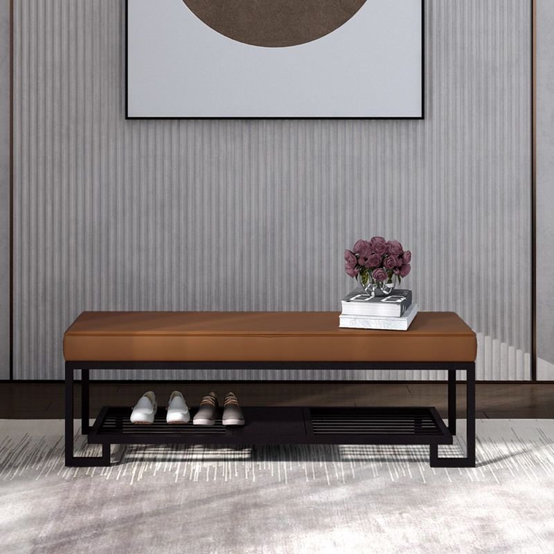 Mid-Century Modern Upholstered Bench Home Rectangle Seating Bench with Legs Clearhalo 'Benches' 'Chairs & Seating' 'furn' 'furn_benches' 'Furniture' 'Living Room Furniture' 1200x1200_7d3d3a1b-f615-4f3d-ae4f-c6080cbffba8