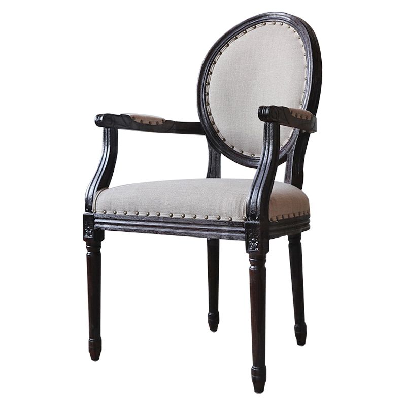 Farmhouse Fabric Dining Table Set 38"H King Louis Back Side Chair with Wooden Base for Restaurant Clearhalo ' kitchen&dining_furn' 'Dining Chairs' 'Dining Tables & Seating' 'dining_chair' 'furn' 'furn_dining_chair' 'Furniture' 'furniture_dining_chair' 'Kitchen & Dining Furniture' 'kitchen' 1200x1200_7d3da01d-f18a-4473-8c78-a4433abdd3a9