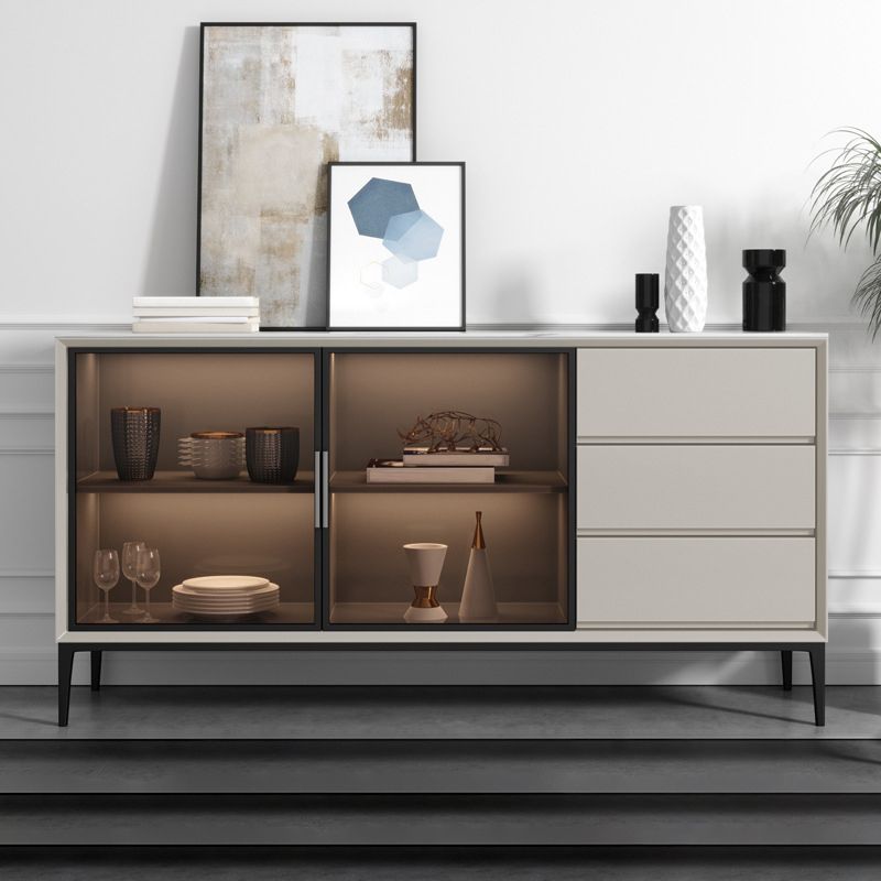 Glam Sideboard buffet 3 cassetti e 2 mobili porte a buffet sideboard