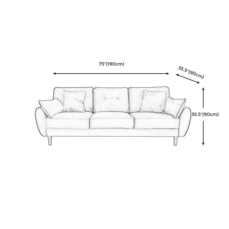 Living Room 2-seater Pillow Top Arm Settee Velvet Couch with Oak Legs Clearhalo 'furn' 'furn_sofas' 'Furniture' 'furniture_sofas' 'Living Room Furniture' 'Sofa' 'sofas' 1200x1200_7d3f4a50-f627-417d-90d3-6b5e41336c3b