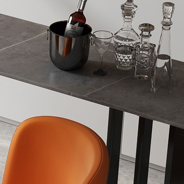 Industrial Stone Cocktail Bar Table Rectangle Double Pedestal Pub Height Dining Table Clearhalo 'Bar Furniture' 'Bar Tables' 'bar_tables' 'furn' 'furn_bar_tables' 'Furniture' 'Kitchen & Dining Furniture' 1200x1200_7d3fb1c6-abf2-47ce-8bf6-ab84aec8e6ad