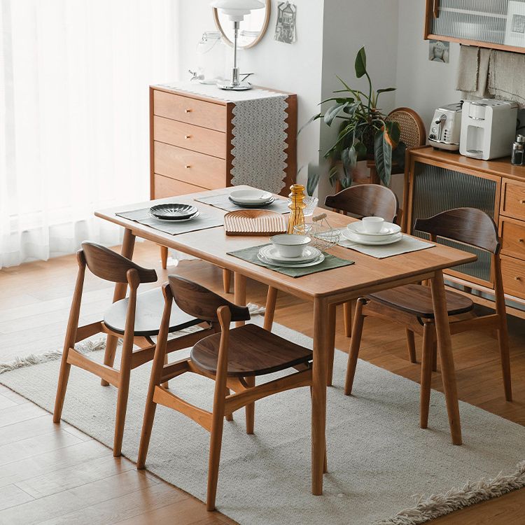 Open achterste eetkamerstoel Hedendaagse Walnut Wood Dining Stoel