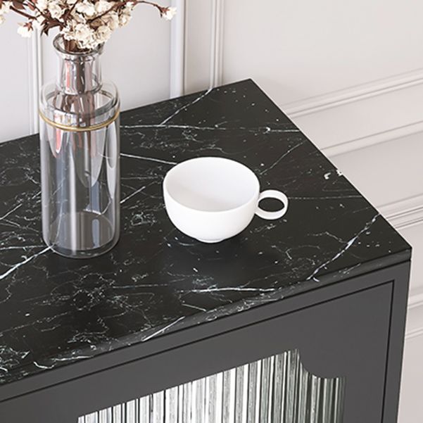 Glass Door Iron Sideboard Modern Server Cabinet with Storage for Living Room Clearhalo 'buffet_sideboard' 'Buffets & Sideboards' 'furn' 'furn_buffet_sideboard' 'Furniture' 'furniture_buffet_sideboard' 'Kitchen & Dining Furniture' 1200x1200_7d436c9c-0903-40aa-9906-46b89fd19f01